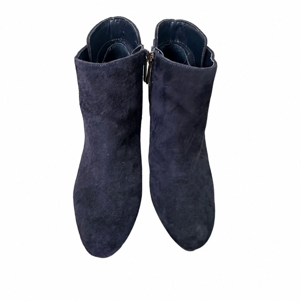 Bandolino Christiana Navy Blue Suede Ankle Boots Womens Size 7M Heeled Booties - Picture 10 of 15